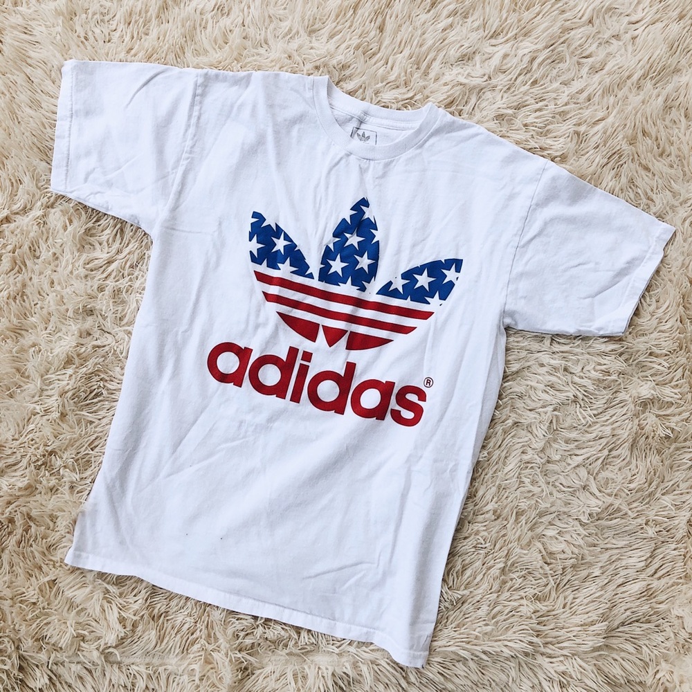 Adidas Originals T-Shirt w/ Patriotic Trefoil